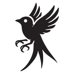 Elegant Swallow Bird Silhouette Vector Illustration