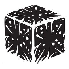 Melting Cube Silhouette Illustration Vector Graphic