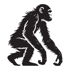 Chimpanzee Silhouette Illustration Vector Graphic Art