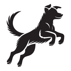 Jumping Dog Silhouette Illustration