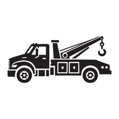 Tow Truck Silhouette Vector Illustration