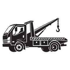 Tow Truck Silhouette Illustration
