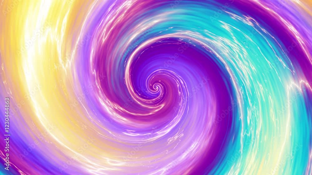 Fototapete Hypnosis spiral background with Lightning. Radial hypnotic abstract loop endless background .