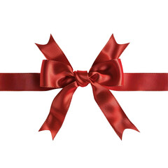 Fototapeta premium Red Satin Bow on Black Background