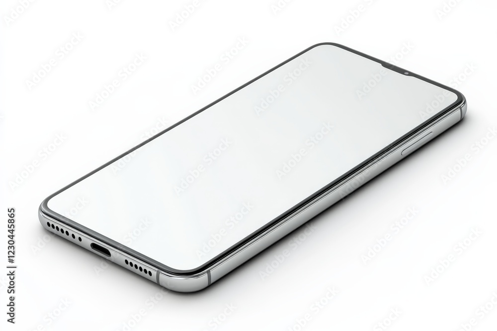 Poster Modern smartphone design showcasing sleek form and minimalistic features with a plain screen