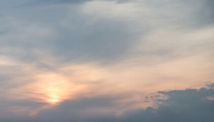 Bright clouds in the evening sky