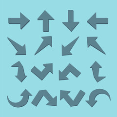 Type of various colored arrows. Arrows icon set in vector.
