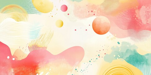 Fototapeta premium Abstract Pastel Landscape with Circular and Organic Forms