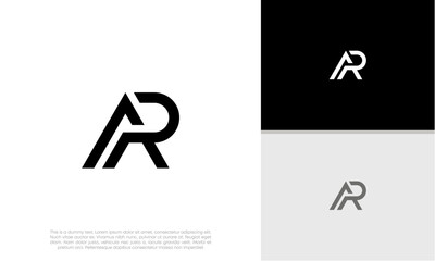 Initials AR logo design. Initial Letter Logo. Innovative high tech logo template.	
