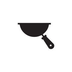 Minimalist cooking icon, frying pan on stovetop, cooking appliance silhouette, monochrome kitchen equipment