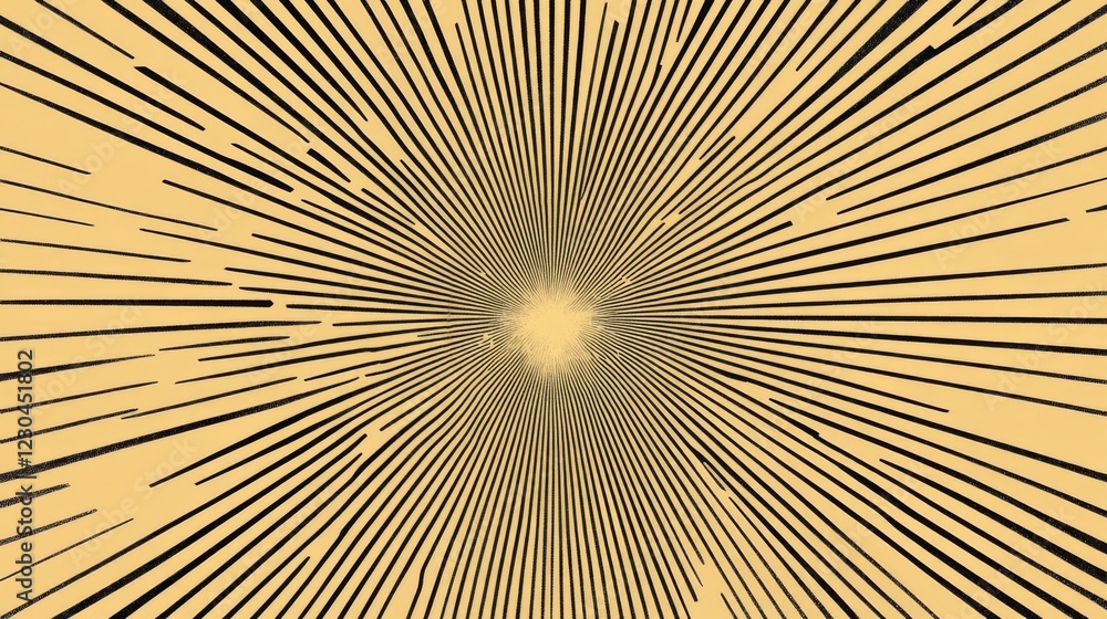 Poster abstract radial lines converging to a bright center, creating a sense of depth and movement.