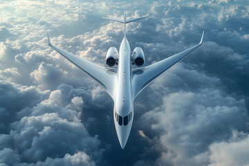 Jet plane cruising at high altitude