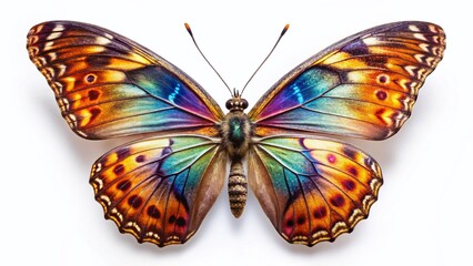 Obraz premium Stunning Monarch Butterfly Isolated on White, High-Resolution Stock Photo