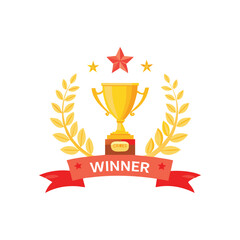 Champion Winner vector  gold medal with ribbon , vector, illustration, symbol, icon, gold