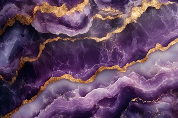 Obraz premium Elegant Purple and Gold Marble Abstract Art Background for Design Projects