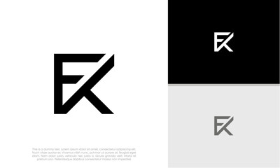 Initials FK logo design. Initial Letter Logo.	
