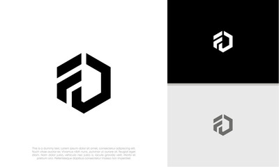 Initials FD logo design. Initial Letter Logo.