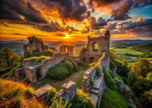 Sulzberg Castle Ruins: Atmospheric Medieval Urban Exploration Photography