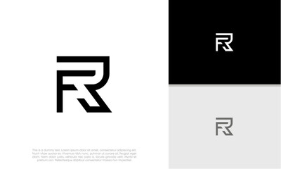 Initials FR logo design. Initial Letter Logo.	
