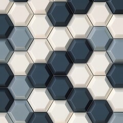 Hexagonal Minimalist Abstract Grid Pattern in Monochrome Tones for Digital Art and Design