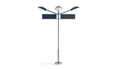 solar street lamp, each street lamp on a transparent background
