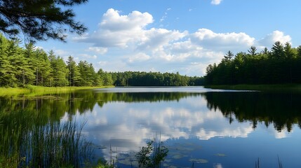 Soft ripples on a calm lake reflecting natural light.