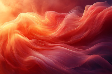 Obraz premium Abstract Red And Orange Fabric Waves Flowing