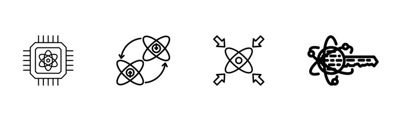 Quantum Computing icons set