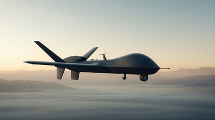 High-tech stealth drone glides through open skies with precision and stealth
