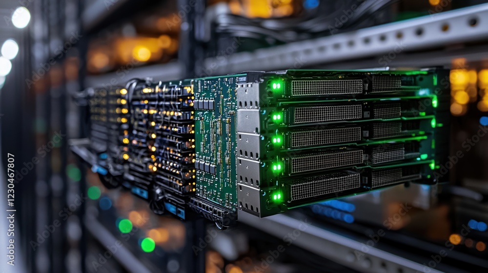 Poster sleek server blade integrated within a modular chassis in a data center