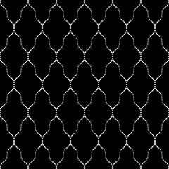 Fototapeta premium Vector seamless texture. Modern geometric background with shaped tiles of dots.