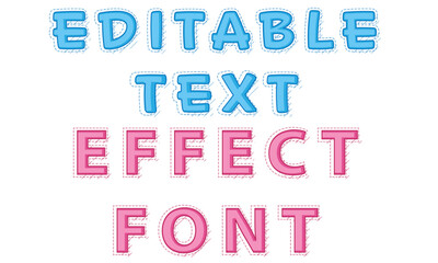 embroidery stitch editable vector text effect