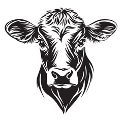 Eye-Catching Cow Illustration for Organic Branding