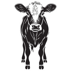 Eye-Catching Cow Illustration for Organic Branding
