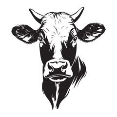 Eye-Catching Cow Illustration for Organic Branding