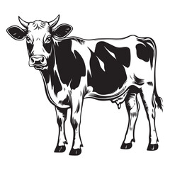 Stylized Cow Vector: Ideal for Dairy Logos