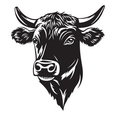 High-Detail Cow Head for Print and Web