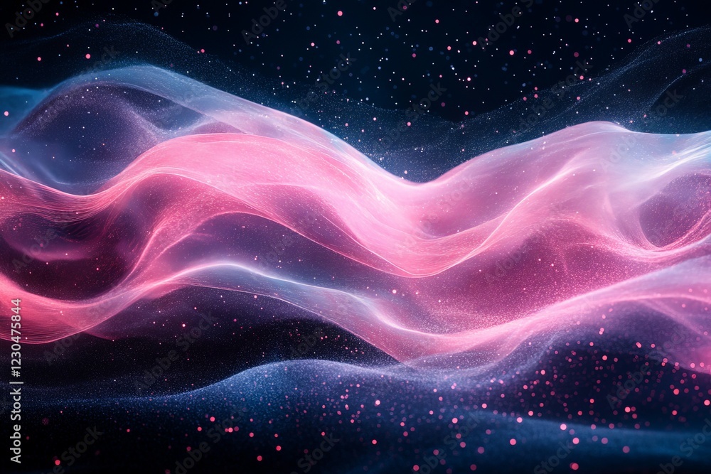 Aufkleber colorful waves of light swirl gracefully through a starry night sky creating a mesmerizing cosmic di