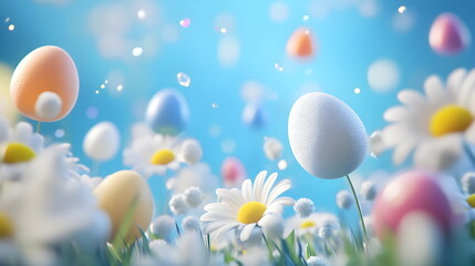Happy Orthodox Easter, background with cute eggs, colorful festive decorations, traditional symbols, spring flowers,joyful holiday vibes, and a cheerful atmosphere for a beautiful gorgeous celebration