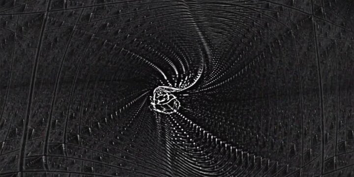 Virtual Reality Footage Of Flying Through White Black Geometry In Space , 360 Vr 