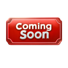 Coming Soon Sign on Stand, Isolated on Transparent Background