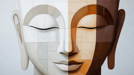 Minimalistic portrait of Buddha