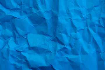 Obraz premium crumpled paper texture. Blue color. Canvas background