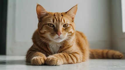 cat relaxing at home indoors
