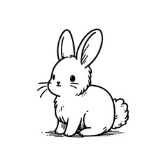 A Minimalist Rabbit Silhouette Line Art Design