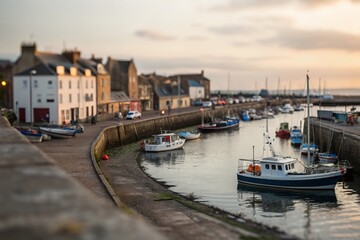 Tilt-Shift Miniature Long Exposure of Fisherrow Harbour, Musselburgh, Scotland