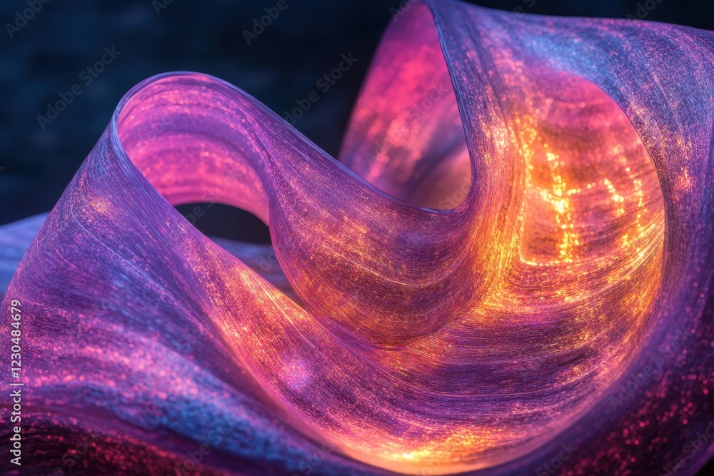 Poster colorful abstract swirl with glowing patterns in a vibrant, artistic display