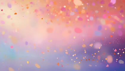
Soft pastel gradient background in pink, peach, and lavender hues, adorned with scattered confetti-like textures, creating a cheerful and elegant atmosphere for birthdays or wedding celebrations