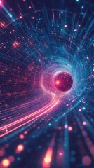 Exploring the Mystical Dimensions of Space and Time Through a Neon Vortex Journey