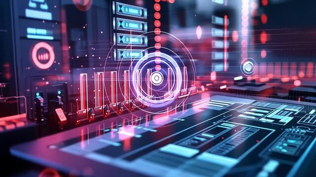 A zoomedin shot of a tablet showing a corrective maintenance schedule featuring various colorcoded entries with industrial sensors and control panels in the background.